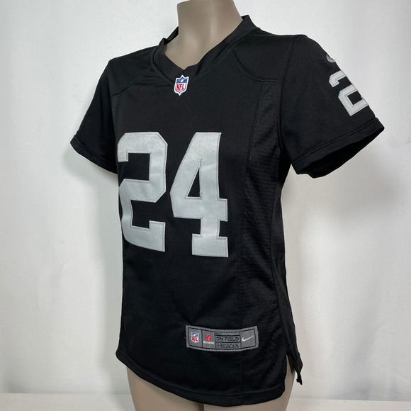 Marshawn Lynch #24 Oakland Raiders NFL Nike Black Limited Jersey Women's SMALL - Picture 5 of 11